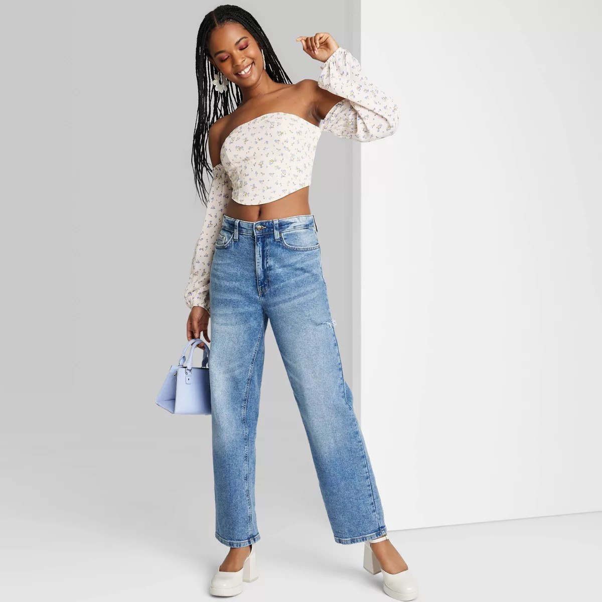 Women's Balloon Long Sleeve Off the Shoulder Top - Wild Fable™ | Target