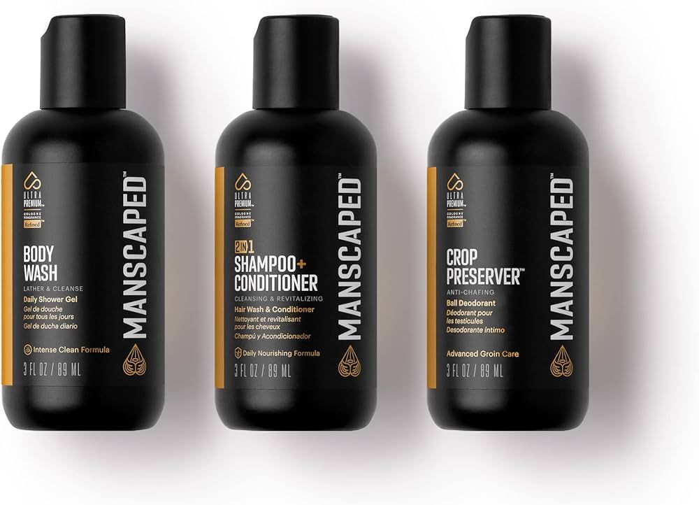 MANSCAPED® Travel Trio Men's Shower Set includes Crop Preserver™ Ball Deodorant, Refreshing Bo... | Amazon (US)