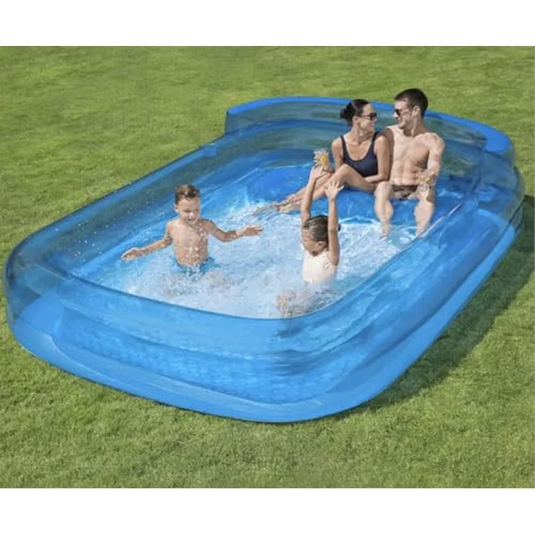 H2OGO! 10ft L Inflatable Family Lounge Pool with Built-In Bench Seat and Headrest, Durable Outdoo... | Walmart (US)
