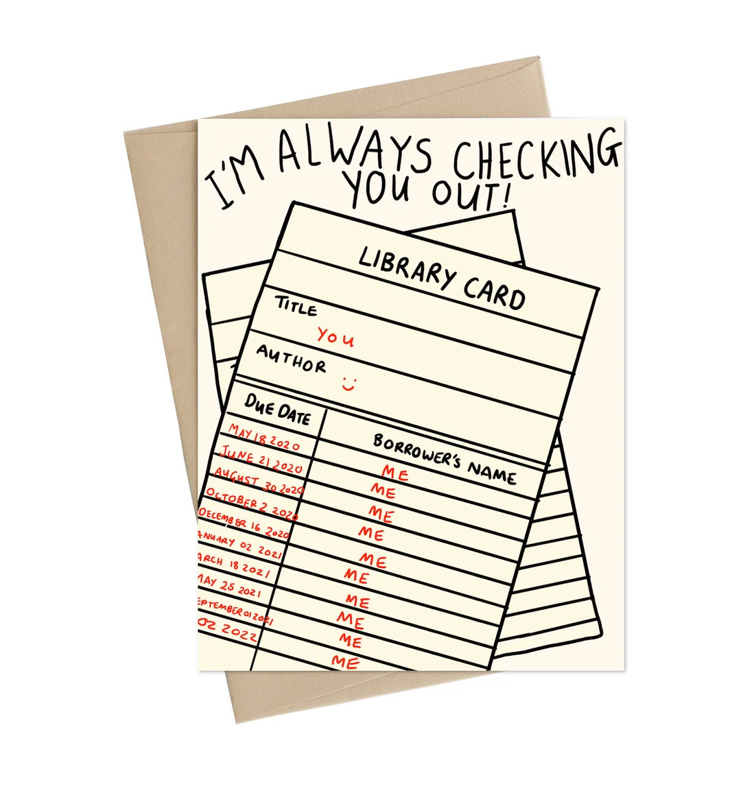 Book Lover Valentine Card //always Checking You Out // - Etsy | Etsy (US)