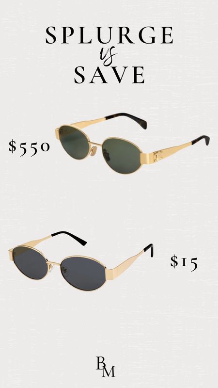 Splurge vs save, look for less, designer dupes, designer inspired sunglasses, amazon finds, amazon sunglasses 

#LTKfindsunder50 #LTKstyletip #LTKSeasonal