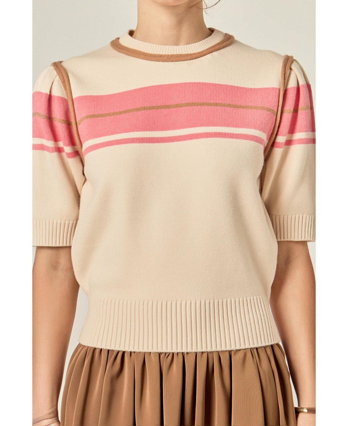English Factory Women's Knit Shirt - Cream multi | Macy's