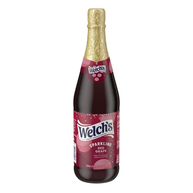 Welch's Non-Alcoholic Sparkling Juice Cocktail, Red Grape, 25.4 fl oz Bottle - Walmart.com | Walmart (US)