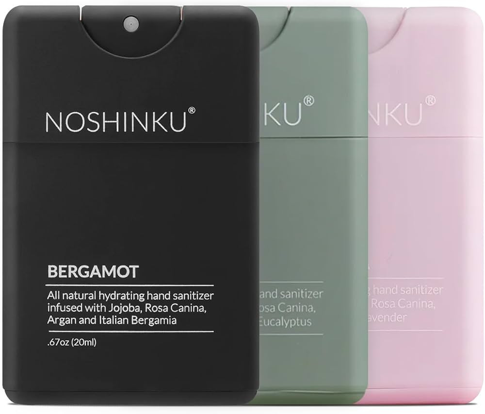 Noshinku Refillable Pocket Hand Sanitizer Discovery 3-Pack | Organic Sanitizing Mist with Moistur... | Amazon (US)