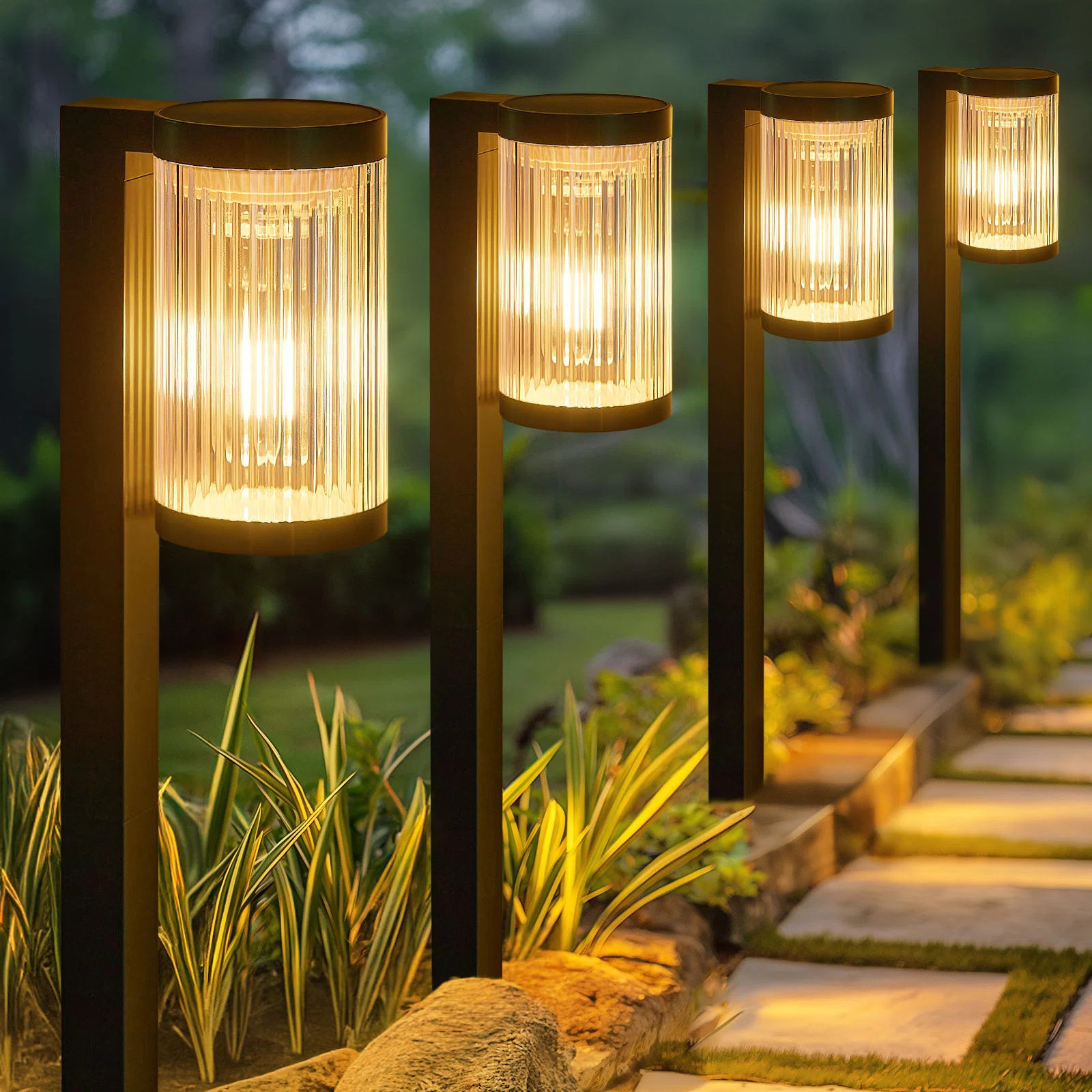 KOOPER Solar Pathway Lights Outdoor, Upgraded Outdoor Solar Lights For Outside Super Bright Up To... | Wayfair North America