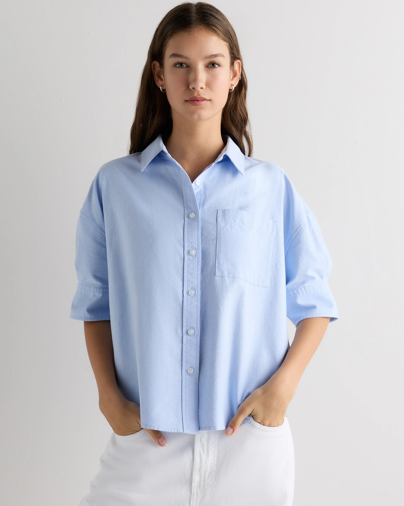 Organic Cotton Oxford Short Sleeve Shirt | Quince