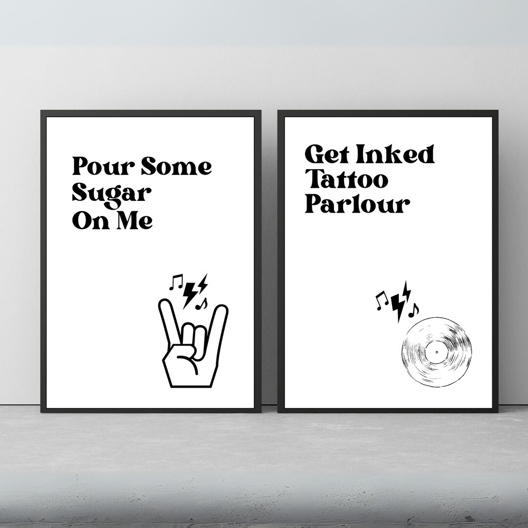 Rock & Roll Party Sign Template Bundle | Editable Birthday Theme | Food Drinks Lyric Music | Digi... | Etsy (US)