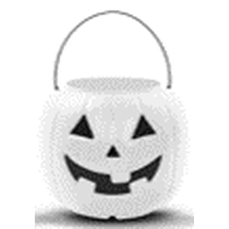 Halloween Plastic Black & White Jack-o'-Lantern Pail, 8.5 in, by Way To Celebrate | Walmart (US)