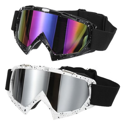 Unique Bargains Windproof Mountaineering Sky Diving Skiing Dirt Bike Goggle 2 Pcs Black/White with Colorful/Silver Lenses | Target