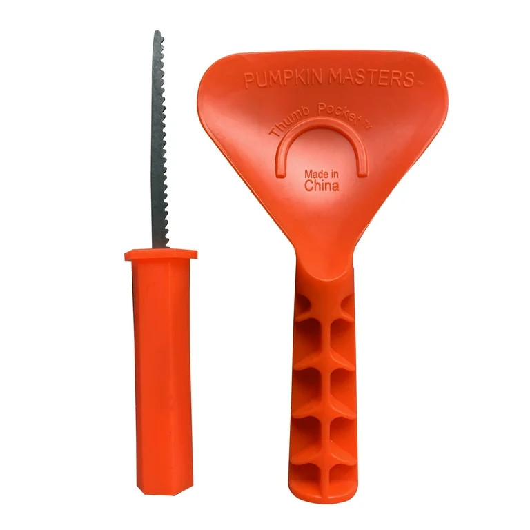 Pumpkin Masters Plastic Bare Bones Pumpkin Carving Tool Kit, 2 Pieces (Orange) | Walmart (US)