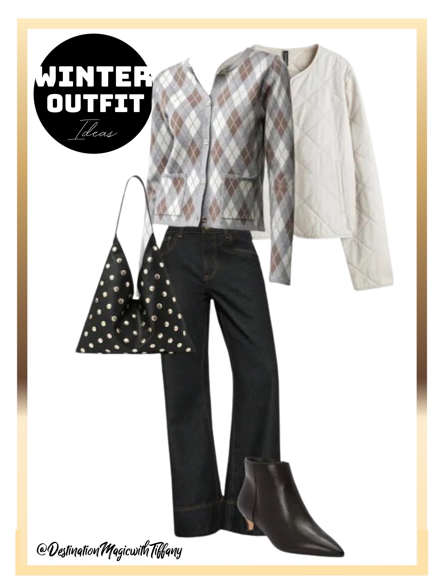 This everyday magic winter outfit is all about effortless layering. A cozy argyle cardigan paired with classic black denim creates a timeless, wearable base, while a quilted jacket adds warmth without bulk. The mix of textures and neutral tones makes this look easy to style and perfect for everyday wear.

Finished with sleek ankle boots and a statement bag, this outfit works for casual outings, travel days, or weekend plans. It’s a capsule-friendly look you can mix and match all season long.

#EverydayMagic #WinterOutfitInspo #LayeredStyle #CapsuleWardrobe #LTKFinds #CasualChic #TravelStyle #DestinationMagicWithTiffany

#LTKootd