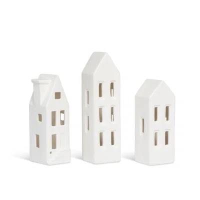 Ceramic LED Lighted Townhouses, Set of 3 | Wayfair North America