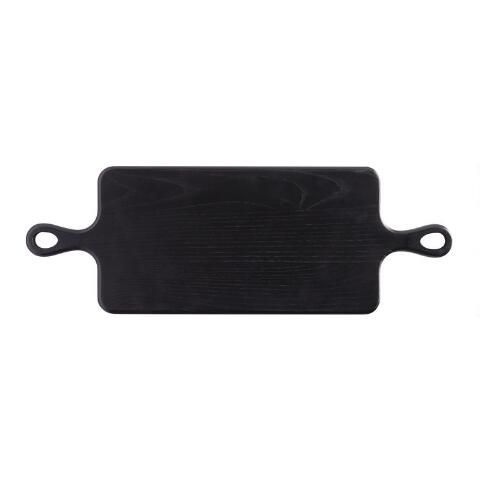 Black Wood Double Handle Paddle Serving Board | World Market