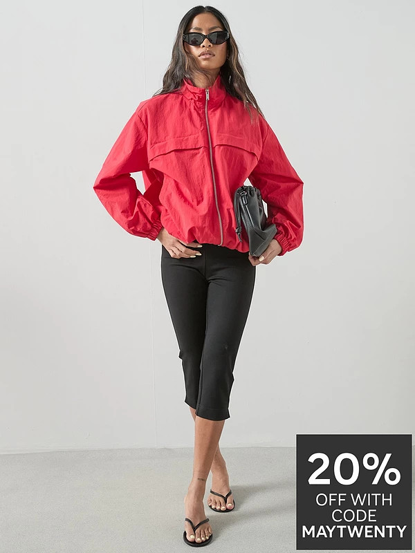 The Very Collection Technical Bubble Hem Jacket - Red | Very (UK)