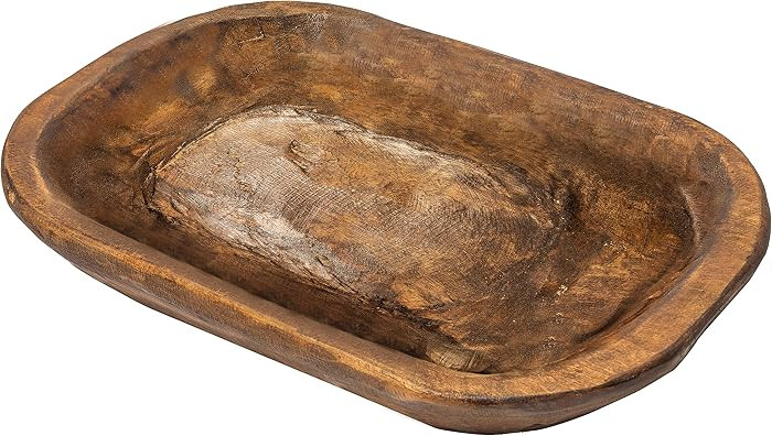 Decorative Wooden Dough Bowl Approx 10x14 Inch, Hand Carved Spanish Oak | Amazon (US)