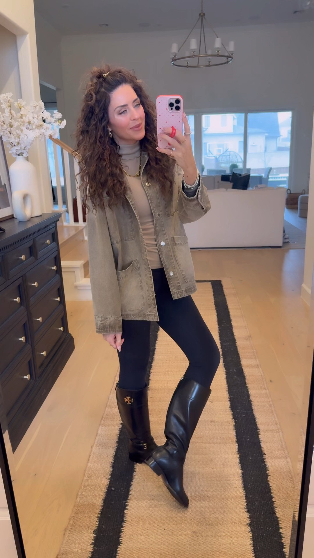 Denim barn jacket- size S
Turtleneck- size S
Leggings - size 4


#LTKFindsUnder100 #LTKStyleTip #LTKFindsUnder50