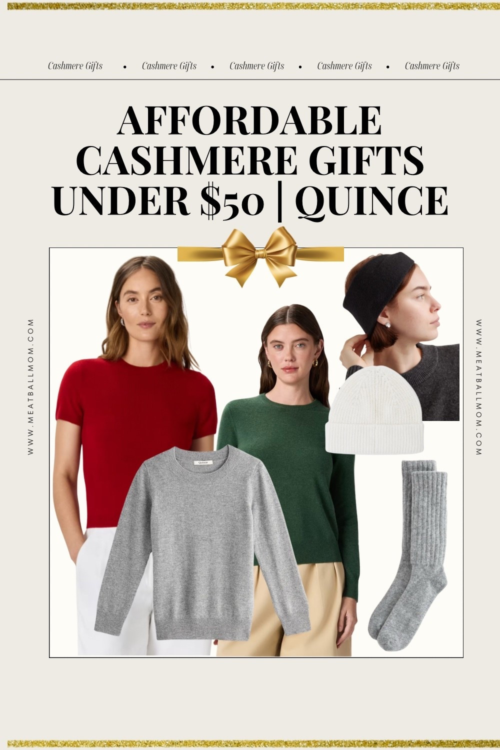 
Cashmere under $50 will never not impress me — and these Quince pieces have been favorites of mine for years. I’ve owned them in multiple colors, been gifted them, gifted them to others, and recommended them over and over because the quality is that good. 🤍

For the cashmere crewneck sweater - true to size fits me; I size up when I want a looser fit or for draping over my shoulders as a layering piece. 

They come in so many beautiful shades — soft neutrals if you love a classic look, plus brighter colors if you want a little pop for winter. And they’re the perfect lightweight layering piece: warm, soft, and easy to wear with everything from jeans to trousers to leggings. Truly one of those “quiet luxury” basics that feel elevated without the price tag.

If you’re looking for a holiday gift that feels thoughtful, practical, and a little luxe… this is such a good one. Perfect for moms, sisters, teachers, friends — and especially for the person who already “has everything.” ✨

* Quince Mongolian Cashmere Crewneck Sweater - also comes in kids option for matching

* Quince Cashmere Tee

* Women’s Mongolian cashmere slouch sock 

* Quince Mongolian Cashmere Gloves

* Quince Mongolian Cashmere Twist Headband 

* Quince cashmere beanie 

Holiday gifting · Quince favorites · cashmere gifts under $50 · affordable luxury · cozy winter basics · classic sweaters · minimalist style for women 30s–50s · soft neutrals · elevated wardrobe staples · midlife style made easy

#ltkover40 #ltksalealert #ltkmomlife #ltkootd #ltkseasonal #ltkpetite #ltkfindsunder50 #ltkfindsunder100

#LTKGiftGuide #LTKCyberWeek #LTKHoliday