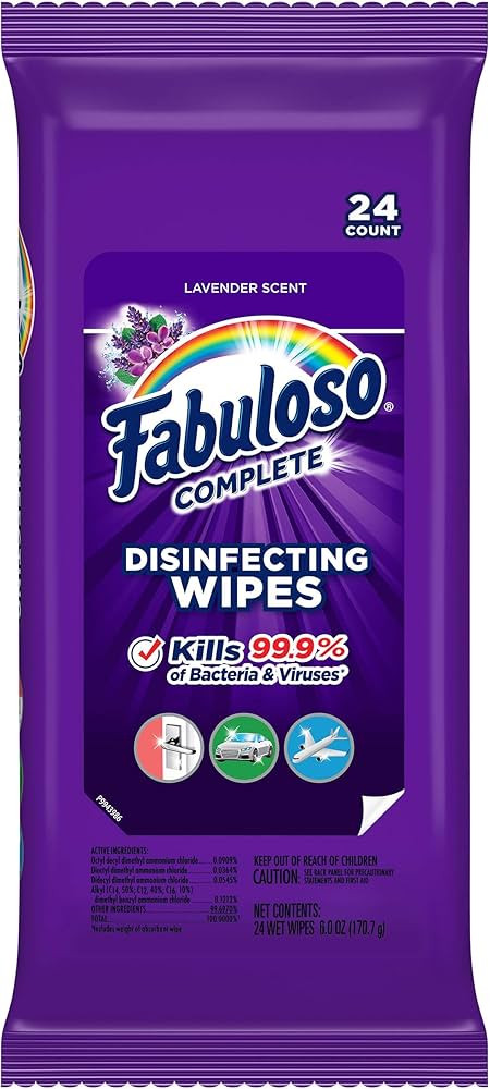 Fabuloso Complete Disinfecting Wipes, Lavender, 24 Count | Amazon (US)
