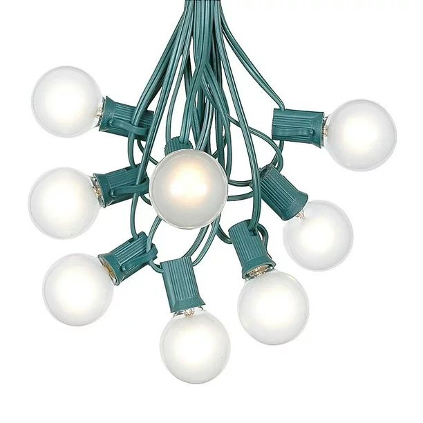 G40 Patio String Lights With 25 Frosted Globe Bulbs - Hanging Garden String Lights - Vintage Back... | Walmart (US)