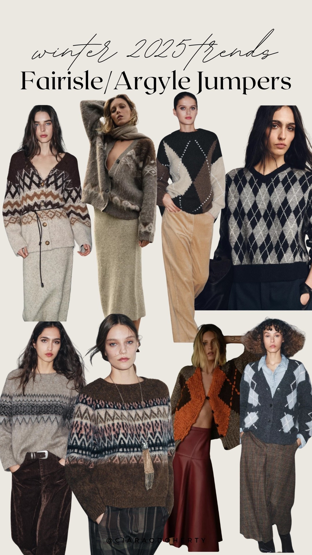 winter 2025 trends: fairisle/argyle jumper 
Diamond knit, knitwear , knit cardigan, Zara 

#LTKireland #LTKeurope #LTKwinter