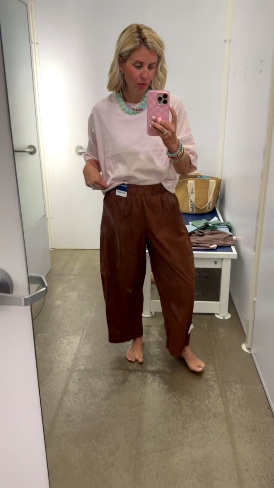 Oh I love a barrel pant and this lace trimmed tee is so good! I’m wearing xs tee and small (need xs) pants.  
*Use my Loopy code mixandmatchmadness 
*Use my A+B code Catherine20

#LTKstorytime #LTKSeasonal #LTKSaleAlert