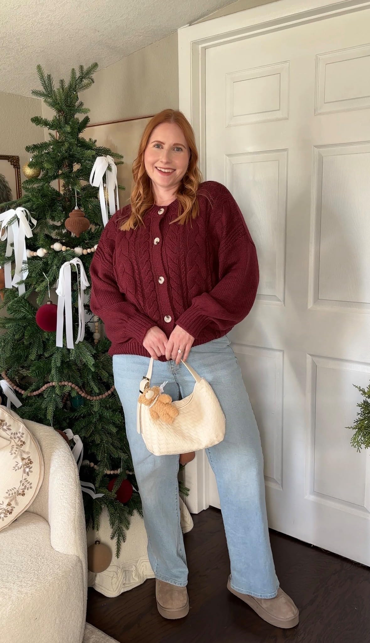 BTFBM Chunky Cardigan Sweaters for Women Fall Fashion 2025 Button Long Sleeve Loose Cable Knit Wi... | Amazon (US)