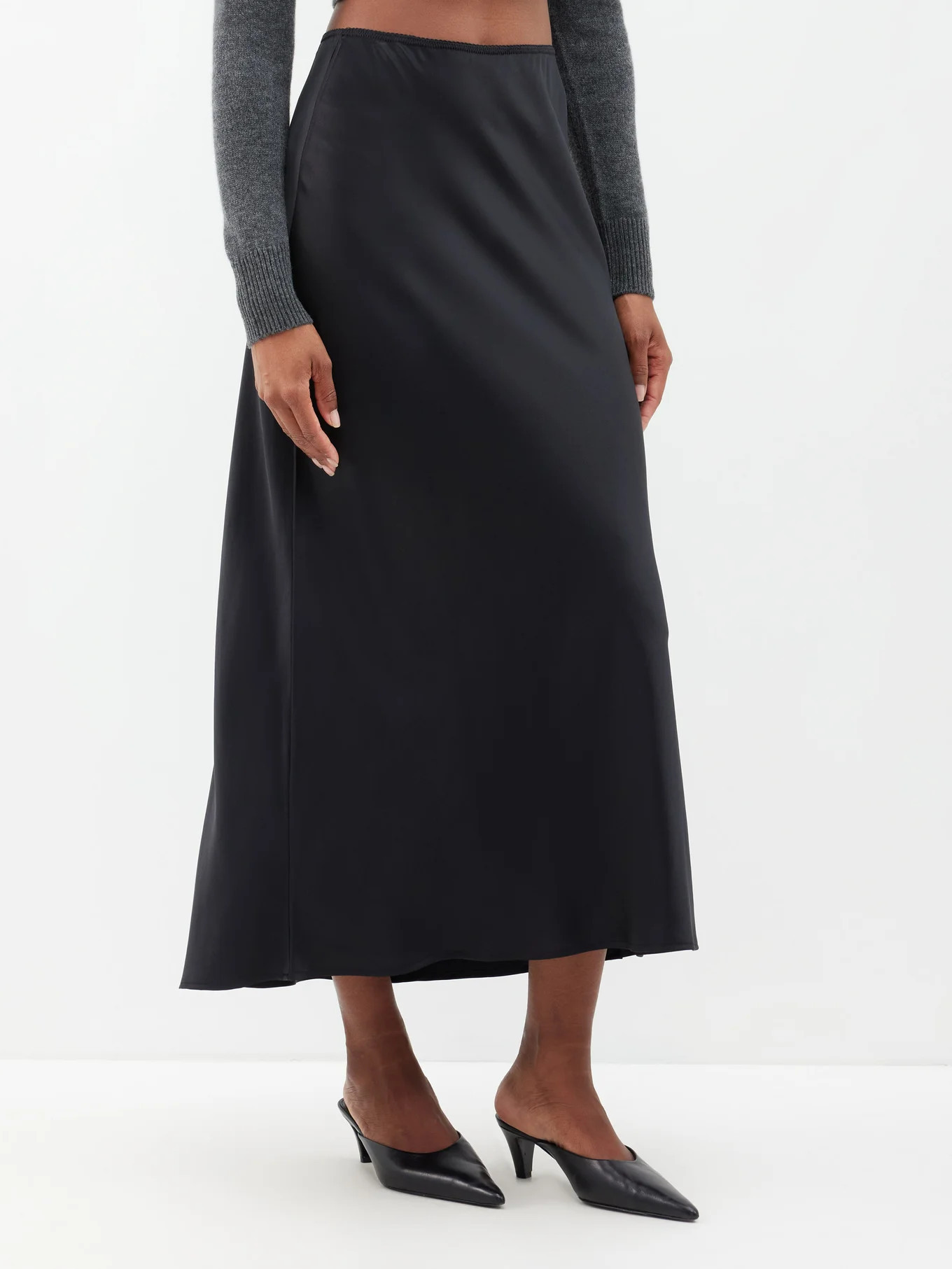 Layla silk-satin midi skirt | Reformation | Matches (UK)