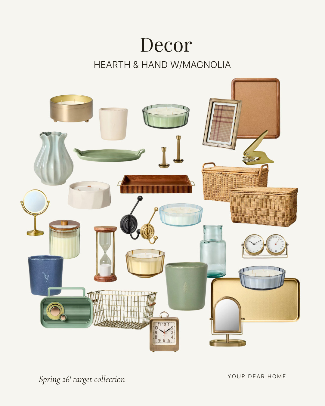 NEW Hearth & Hand Target Spring 2026 Collection is going LIVE online in a few hours!! 

Here's their decor pieces. From mirrors to a ton of candles and retro pieces, you're going to love this collection!  

 #LTKHome