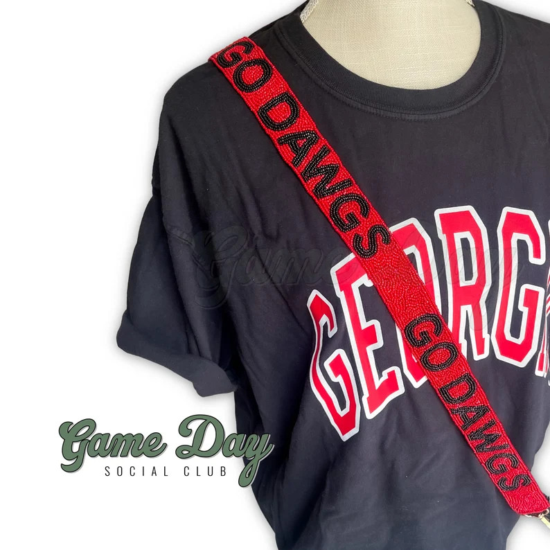 Game Day Purse Strap, Beaded Purse Strap, Georgia, College Purse Strap, Dawgs, Stadium Bag, Clear... | Etsy (US)