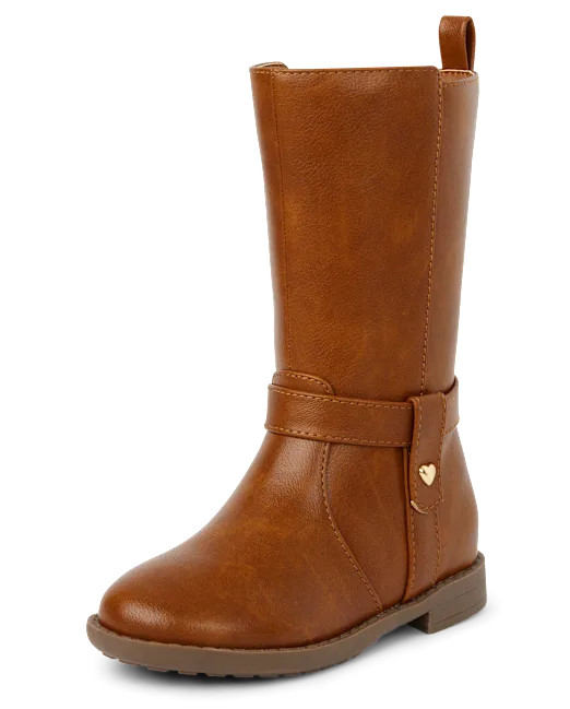 Toddler Girls Heart Stud Tall Boots - TAN | The Children's Place | The Children's Place