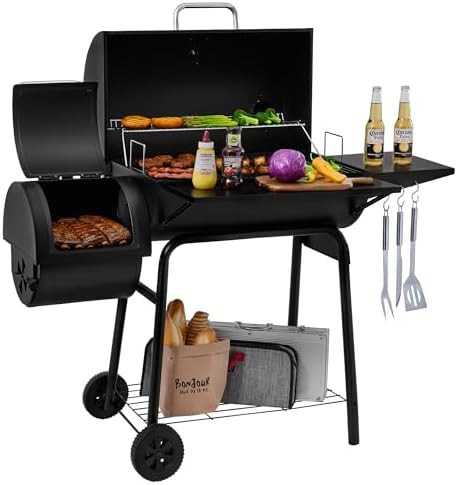 Royal Gourmet CC1830S BBQ Charcoal Grill and Offset Smoker | 823 Square Inch cooking surface, Out... | Amazon (US)