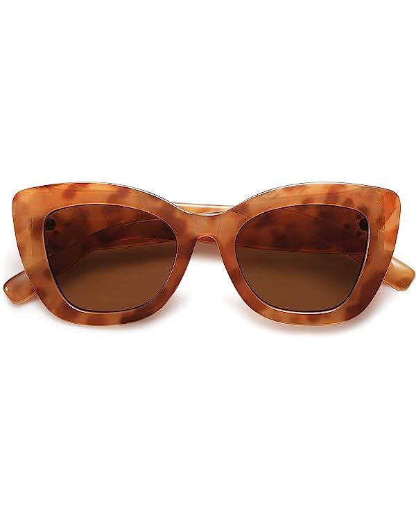 SOJOS Retro Chunky Cateye Sunglasses Women Classic Vintage Trendy Shades Sunnies Gafas de sole UV... | Amazon (US)