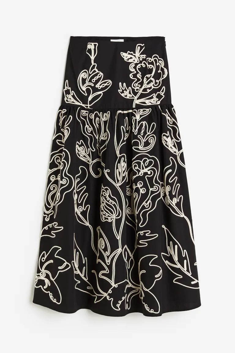 Embroidered maxi skirt | H&M (UK, MY, IN, SG, PH, TW, HK)