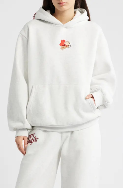 HAPPY CAMP3R Sweet Like Cherry Embroidered Hoodie in Heather Gray at Nordstrom, Size X-Large | Nordstrom