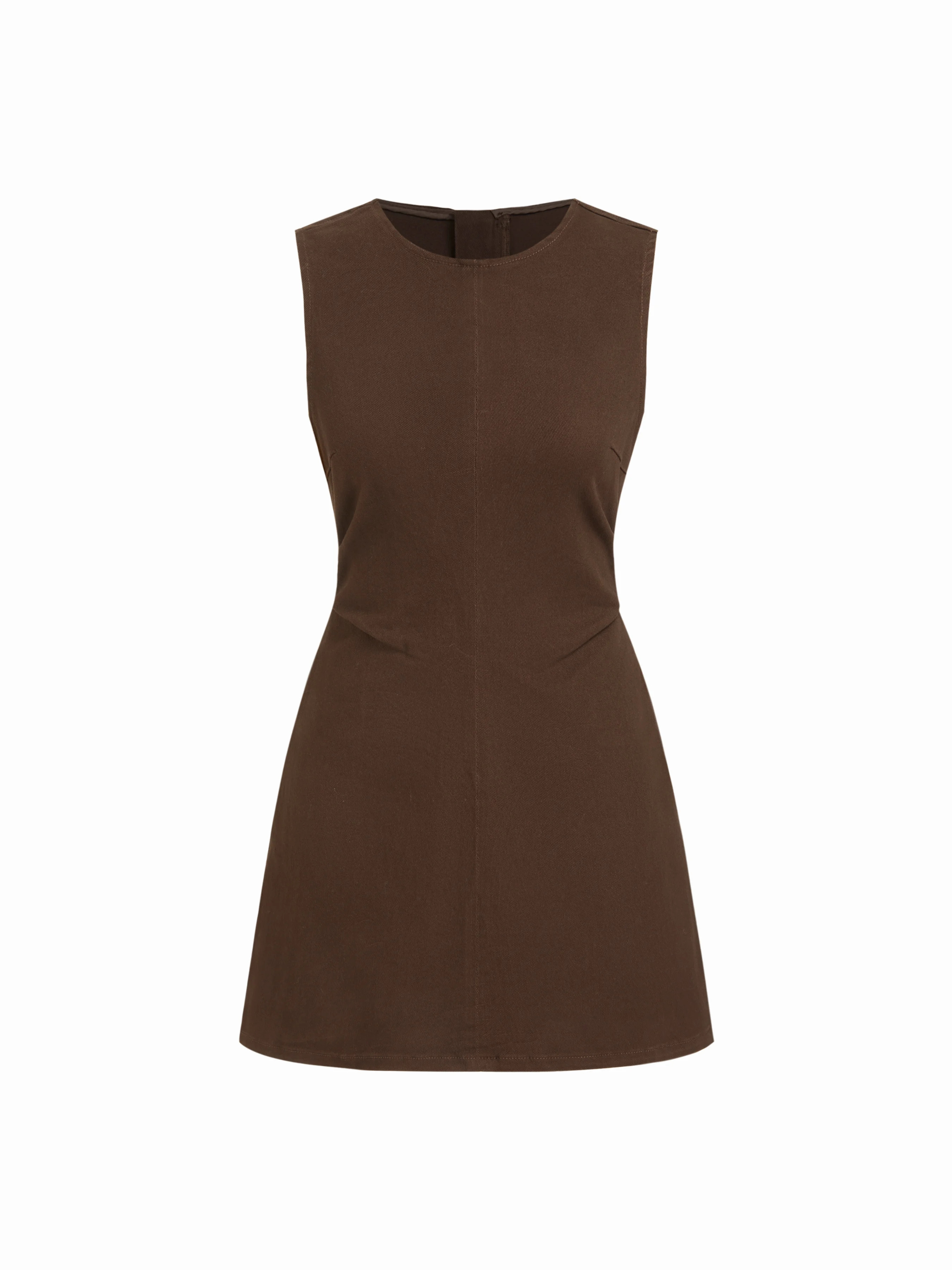 High Stretch Denim Ruched Zipper Mini Dress | Cider