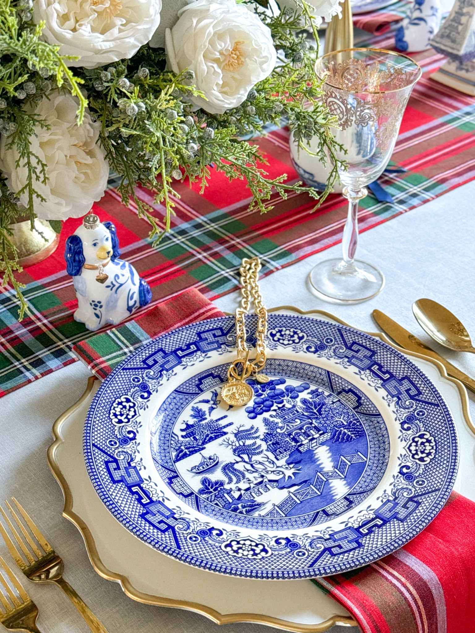 Shop my Susan Shaw Blue Willow necklace which matches my place setting 🥰

Christmas gift ideas, toggle necklace, gold necklace, holiday table, place settings, Christmas decor 

#LTKSeasonal #LTKGiftGuide #LTKHoliday