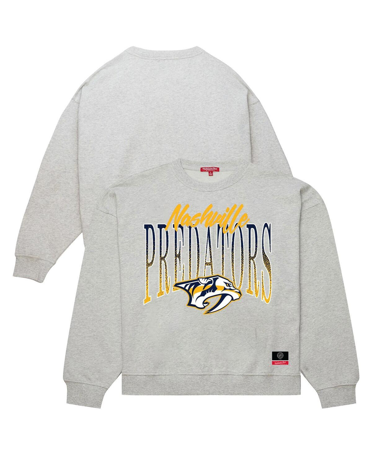 Mitchell & Ness Women's Heather Gray Nashville Predators Hockey Night Sweatshirt - Heather Gray | Macy's