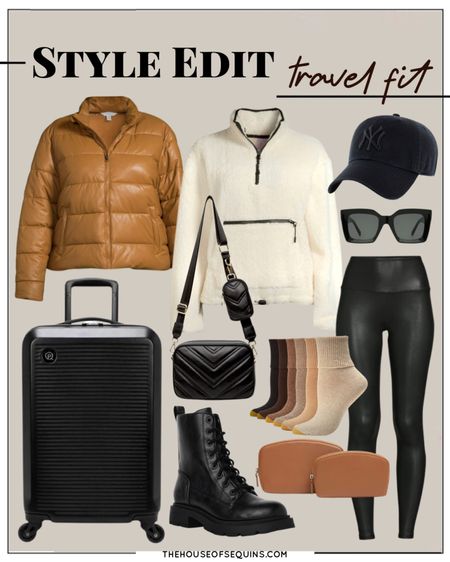 Shop this winter travel outfit with faux leather leggings, combat boots, Sherpa pullover, and puffer jacket. Walmart Fashion & Amazon Fashion finds. 

#LTKSeasonal #LTKtravel #LTKstyletip