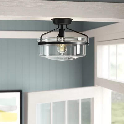 Andres 1 - Light 13.25" Simple Drum Semi Flush Mount | Wayfair North America