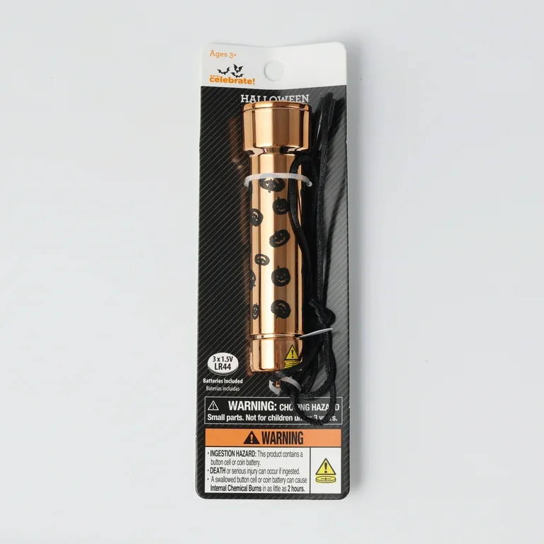 Orange Halloween Trick-or-Treat Flashlight – Battery-Powered Glow Toy, Way To Celebrate | Walmart (US)
