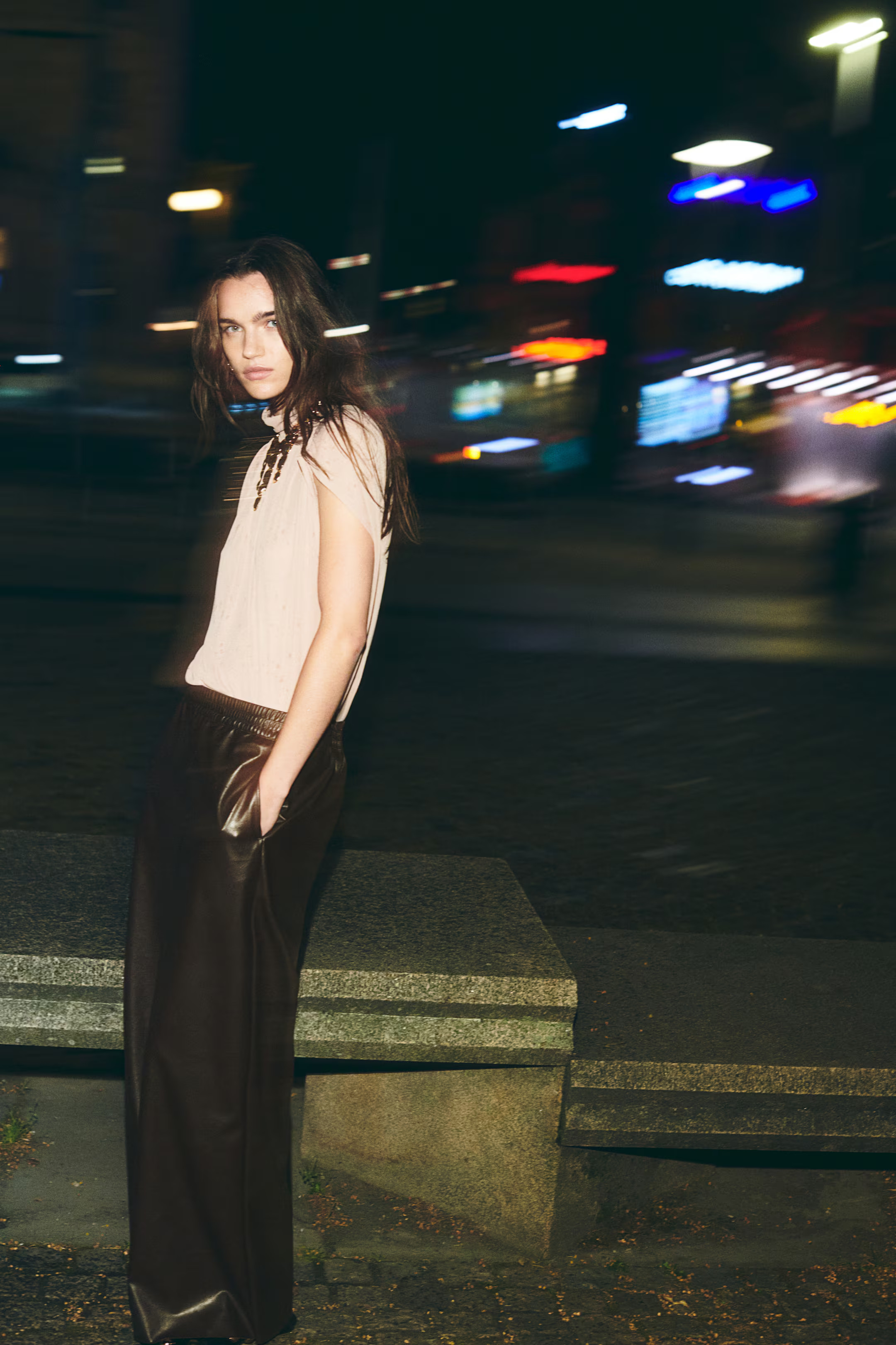 Wide Coated Joggers | H&M (US + CA)