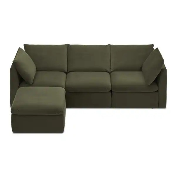 mopio Oversized Modular Sectional Sofa with Fully Removable Covers and Storage (Olive Green Velve... | Bed Bath & Beyond