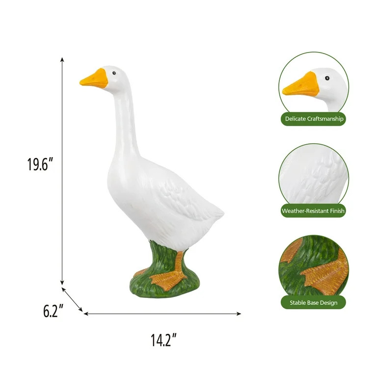 Mainstays Weather-Resistant Resin 19" Porch Goose Garden Statue | Walmart (US)