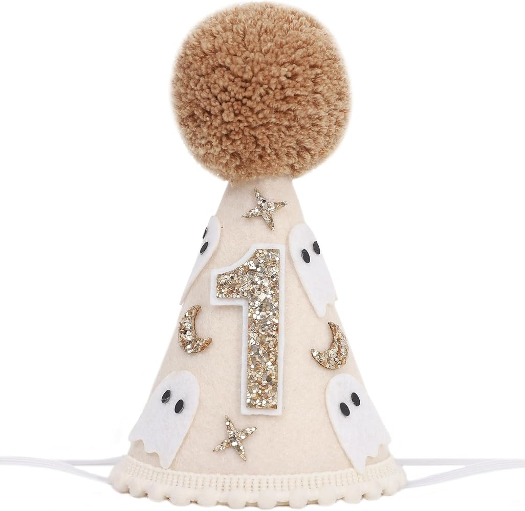 WAUAO Halloween Ghost 1st Birthday Hat - Cute Ghost First Birthday Decor, Spooky One Photo Prop | Amazon (US)