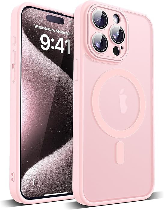 Compatible with iPhone 15 Pro Max Case with Built-in Camera Lens Protectors Translucent Magnetic ... | Amazon (US)