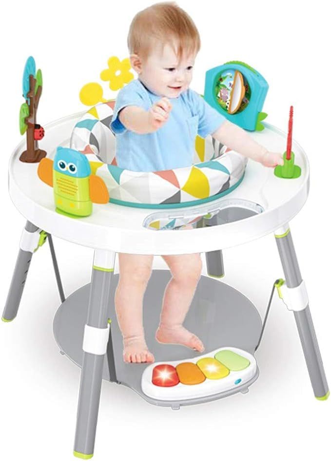 3 In 1 Baby Jump Rocking Chair, Multi-Function Children's Fun Activity Center Workbench With Peda... | Amazon (US)