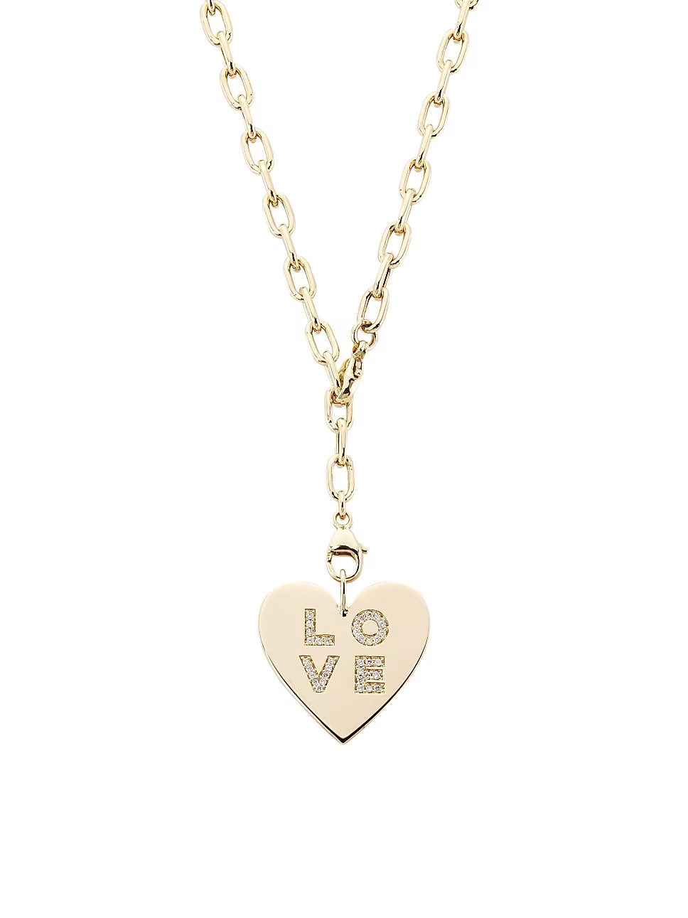 14K Yellow Gold & Diamond "Love" Heart Lariat Necklace | Saks Fifth Avenue