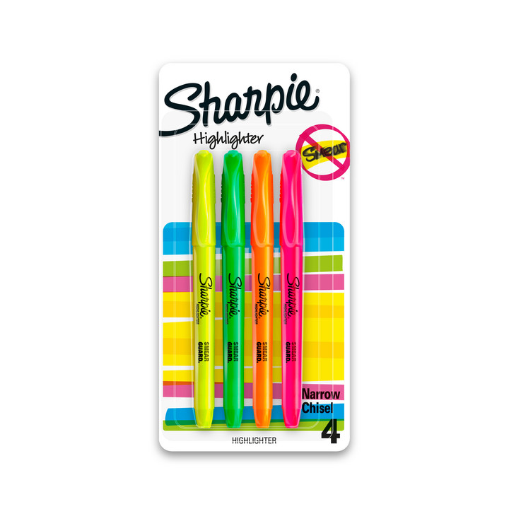 Sharpie Pocket Style Highlighters, Chisel Tip, Assorted, 4 Pack | Walmart (US)