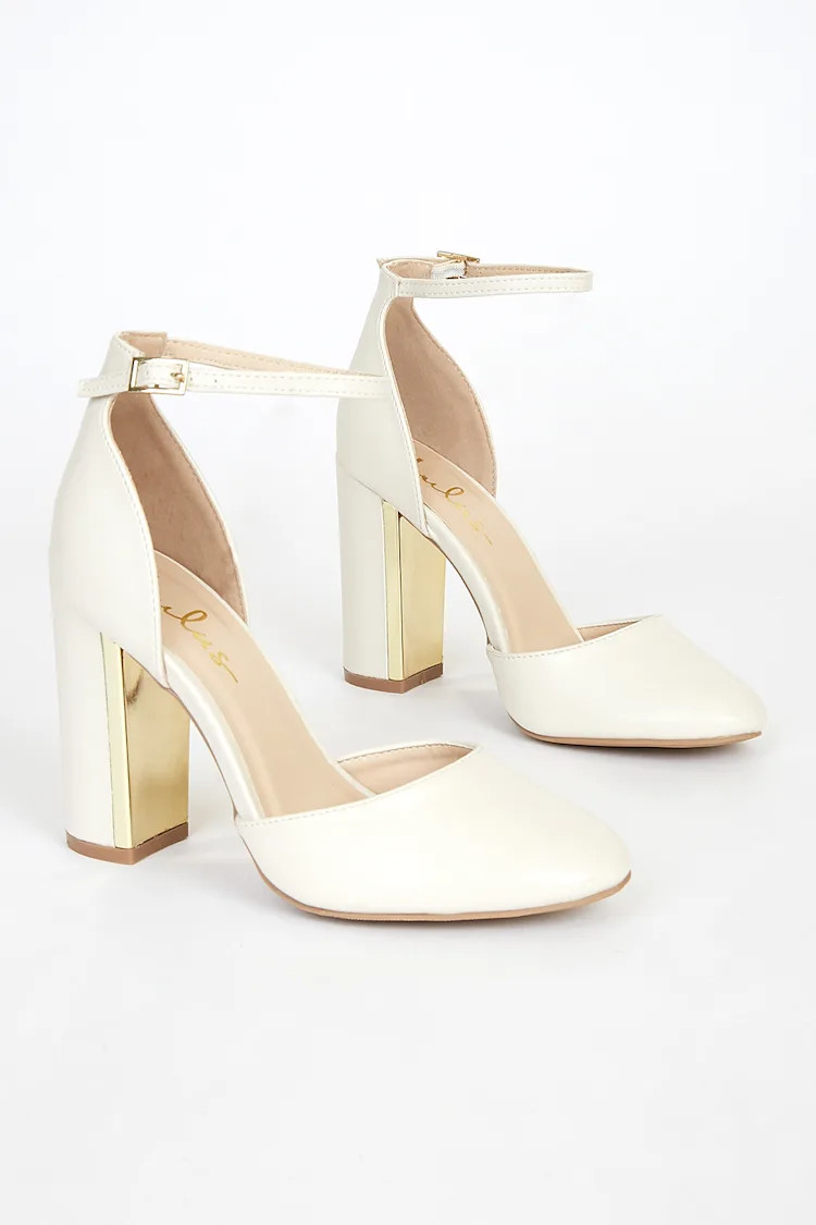 Laura Off White Ankle Strap Heels | Lulus