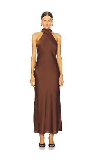 NICHOLAS Trina Midi Dress in Brown. - size 4 | Revolve Clothing (Global)